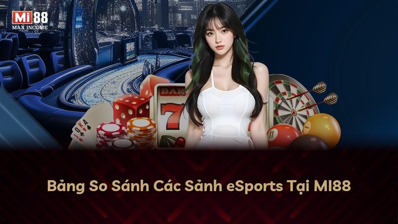 Bảng So Sánh Các Sảnh eSports Tại MI88
