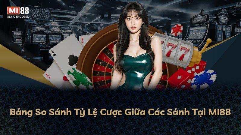 Bảng So Sánh Tỷ Lệ Cược Giữa Các Sảnh Tại MI88