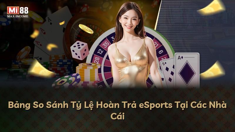Bảng So Sánh Tỷ Lệ Hoàn Trả eSports Tại Các Nhà Cái
