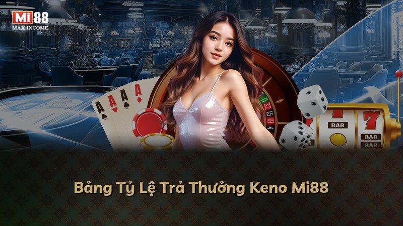 Bảng Tỷ Lệ Trả Thưởng Keno Mi88